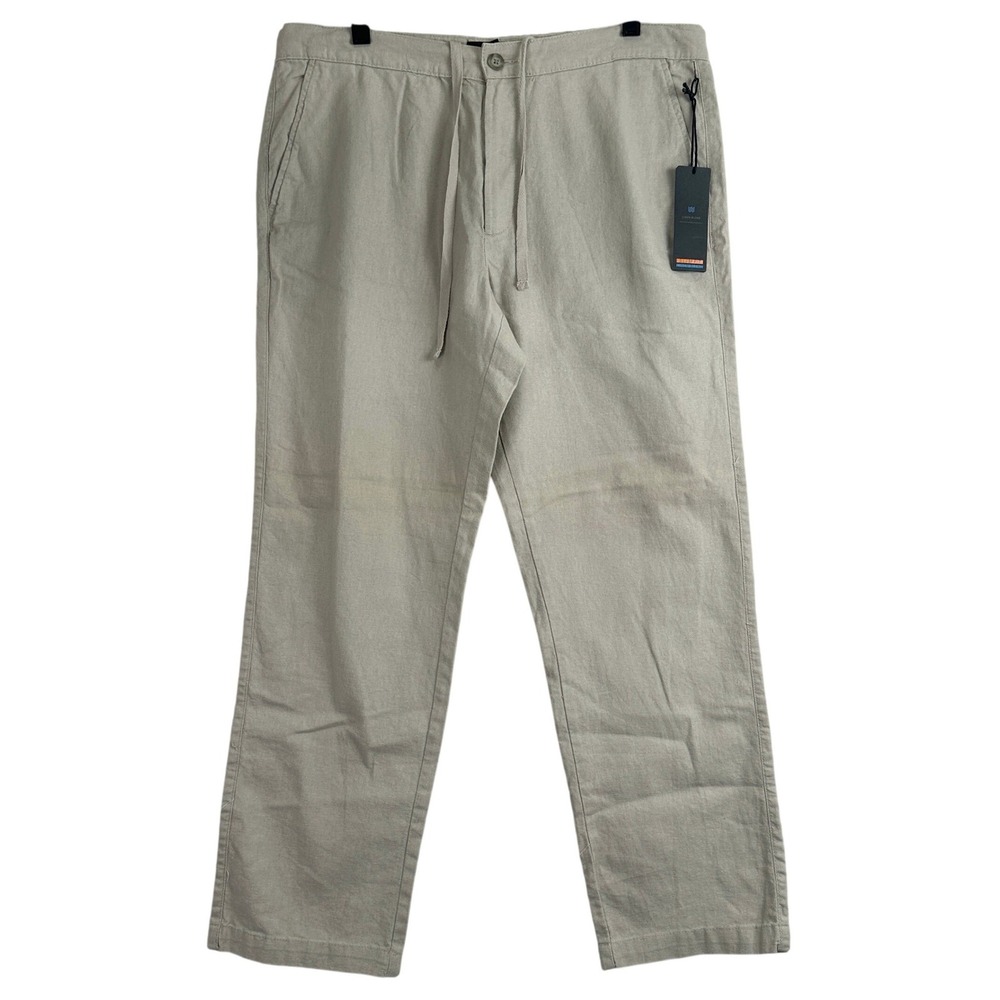 Marc Anthony Slim Fit Linen Blend Pants Mens 36x29 Beige Coastal Summer